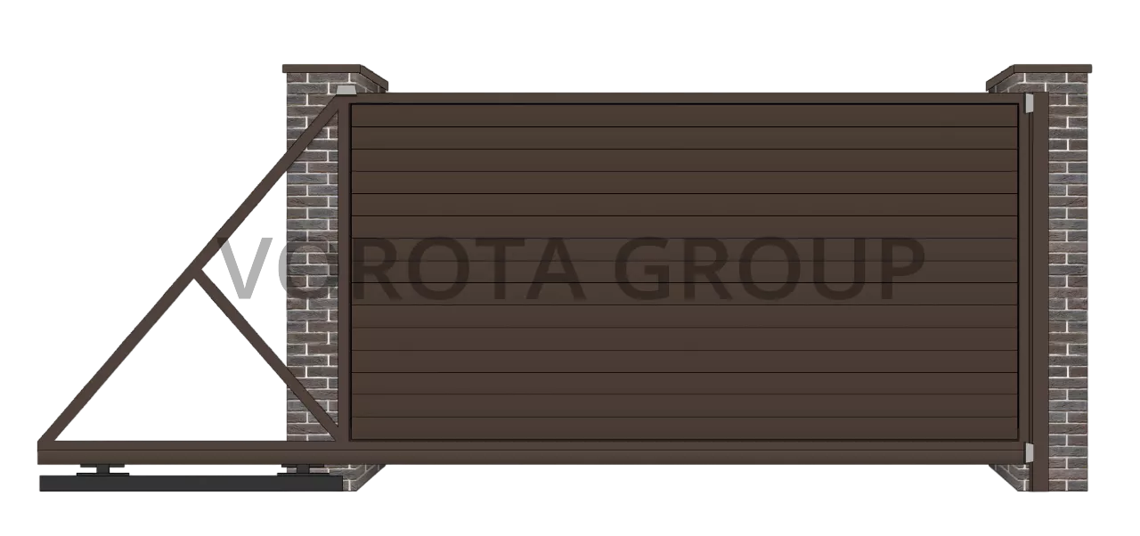 Откатные ворота Doorhan темно-коричневые 2500x2000