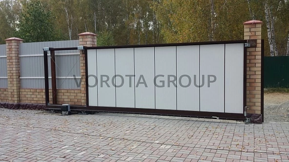 Откатные ворота Алютех белые 2000x4300